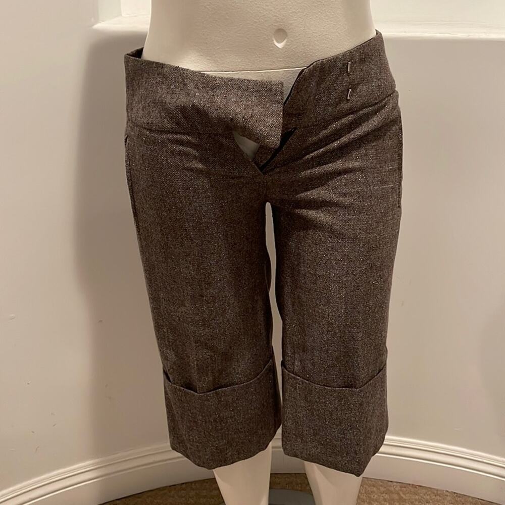 Soya Paris Vintage Flared Cuffed leg Women Short Pants Gray Multi Size T3